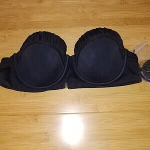 Victoria's Secret Bandeau Halter Bikini Top 34B Black